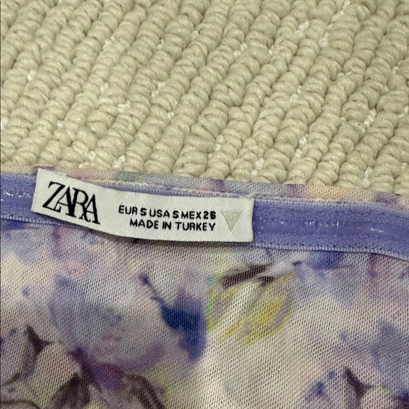 Zara strapless Ruffled Drape Ruffle Top - Picture 4 of 6